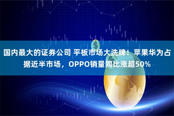 国内最大的证券公司 平板市场大洗牌！苹果华为占据近半市场，OPPO销量同比涨超50%